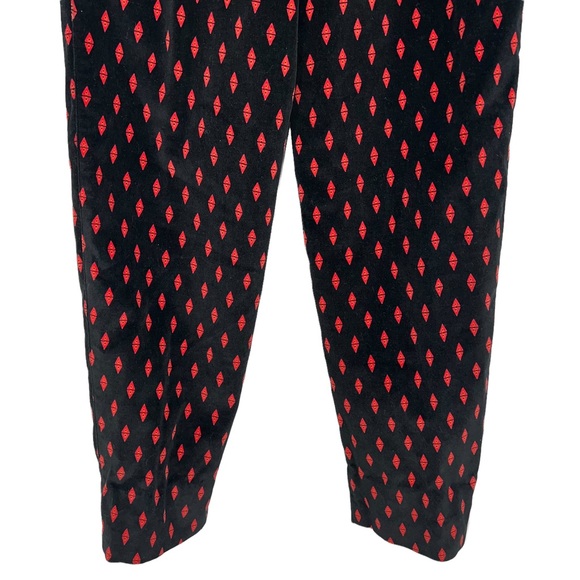 Vintage Liz Sport Super High Waist Retro Abstract Velvet Pants, Size 4 - Picture 11 of 14